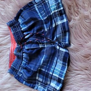 Carters Blue Checkered Baby Swim Trunks